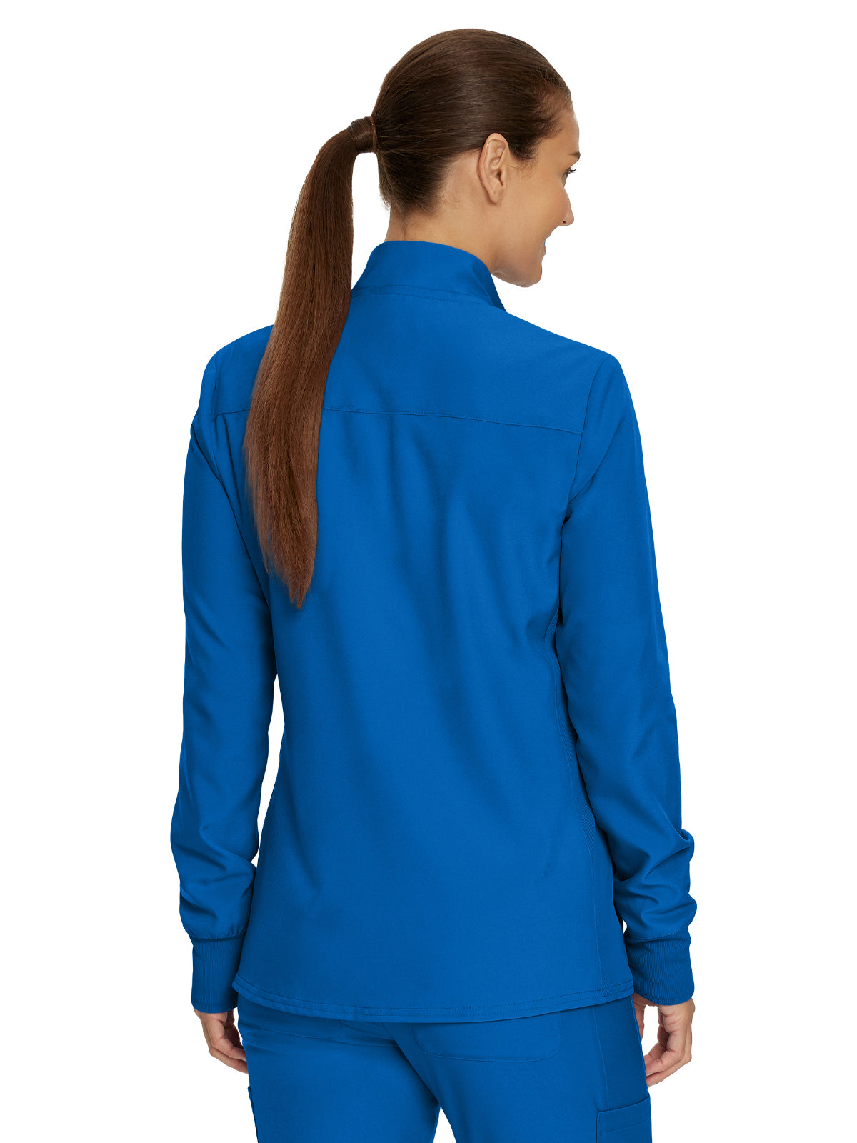 Women's 3-Pocket Mock-Neck Zip-Front Scrub Jacket - LJ700 - Royal