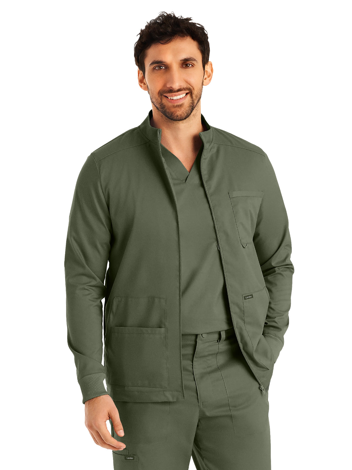 Men's Warm-Up Scrub Jacket - LJ702 - Olive Moss