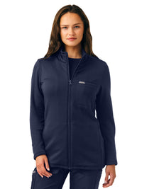 Women's Five-Pocket Zip-Front Fleece Jacket - LJ708 - Navy