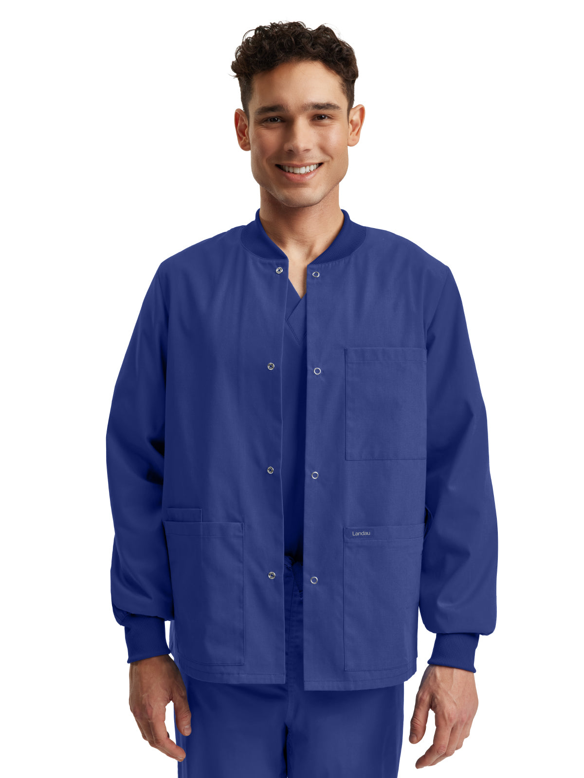 Unisex Snap Front Warm-Up Scrub Jacket - LJ709 - Royal Blue