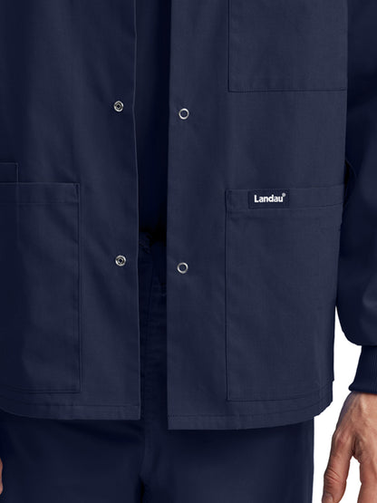 Unisex Snap Front Warm-Up Scrub Jacket - LJ709 - Navy