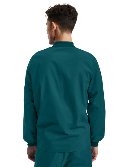 Unisex Snap Front Warm-Up Scrub Jacket - LJ709 - Caribbean Blue