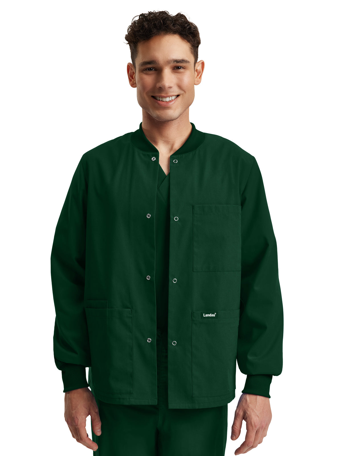 Unisex Five-Pocket Snap Front Warm-Up Jacket - LJ709 - Hunter Green