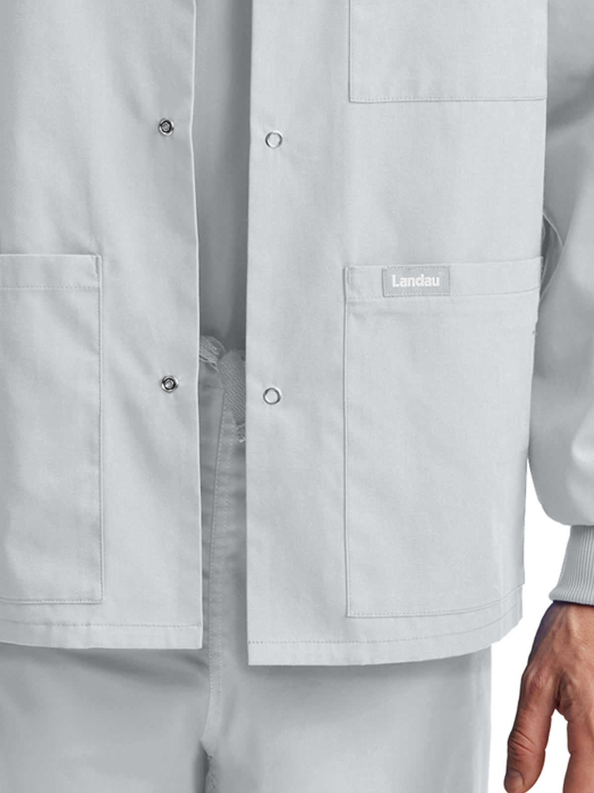 Unisex Snap Front Warm-Up Scrub Jacket - LJ709 - White