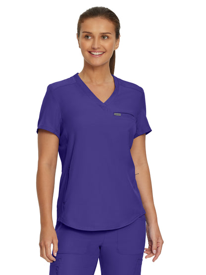 Women's 2-Pocket Shirttail Hemline V-Neck Scrub Top - LT101 - Ultra Violet