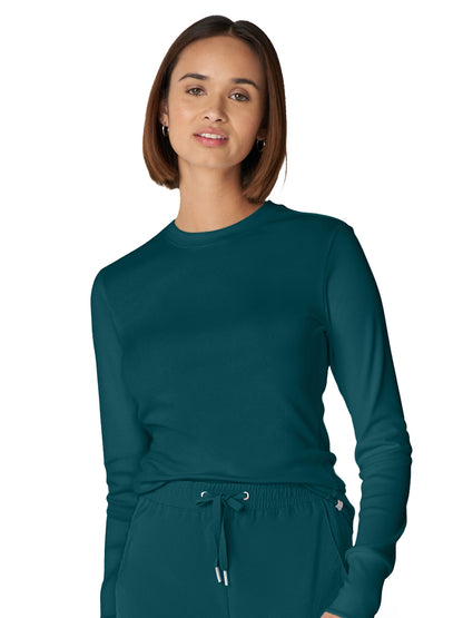 Women's One-Pocket Long-Sleeve Crew Neck Underscrub Tee - LT103 - Caribbean