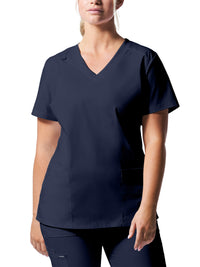 Women's Three-Pocket V-Neck Top - LT105 - True Navy