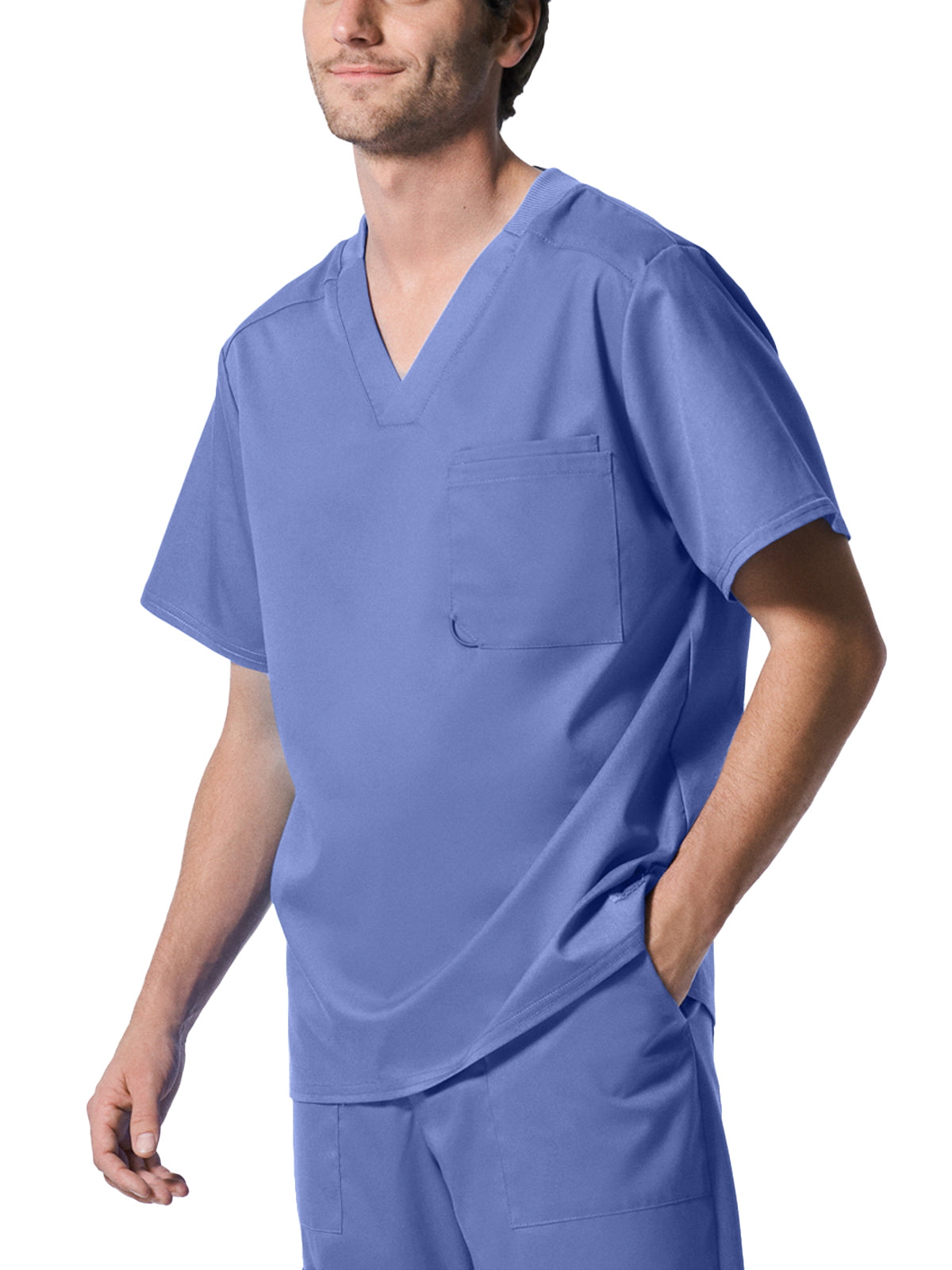 Men's Two-Pocket Tuckable V-Neck Top - LT108 - Ceil