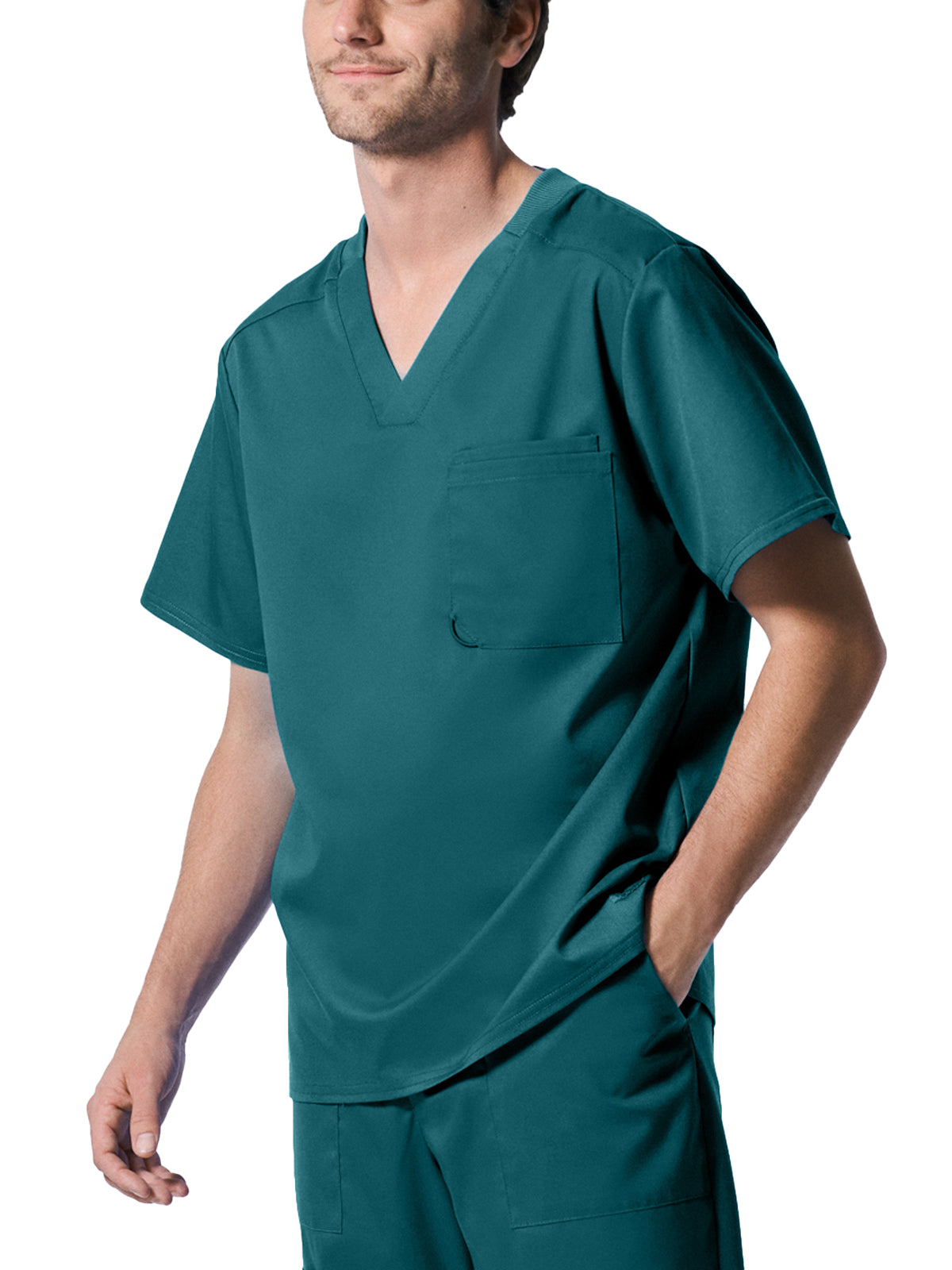 Men's Two-Pocket Tuckable V-Neck Top - LT108 - Caribbean