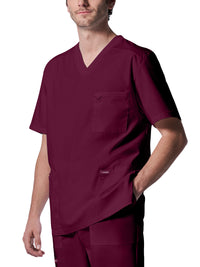 Men's Four-Pocket Back Yoke V-Neck Top - LT109 - Wine