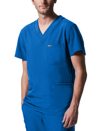 Men's Four-Pocket Back Yoke V-Neck Top - LT110 - Royal