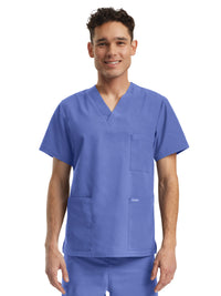 Unisex Three-Pocket V-Neck Top - LT121 - Ceil Blue