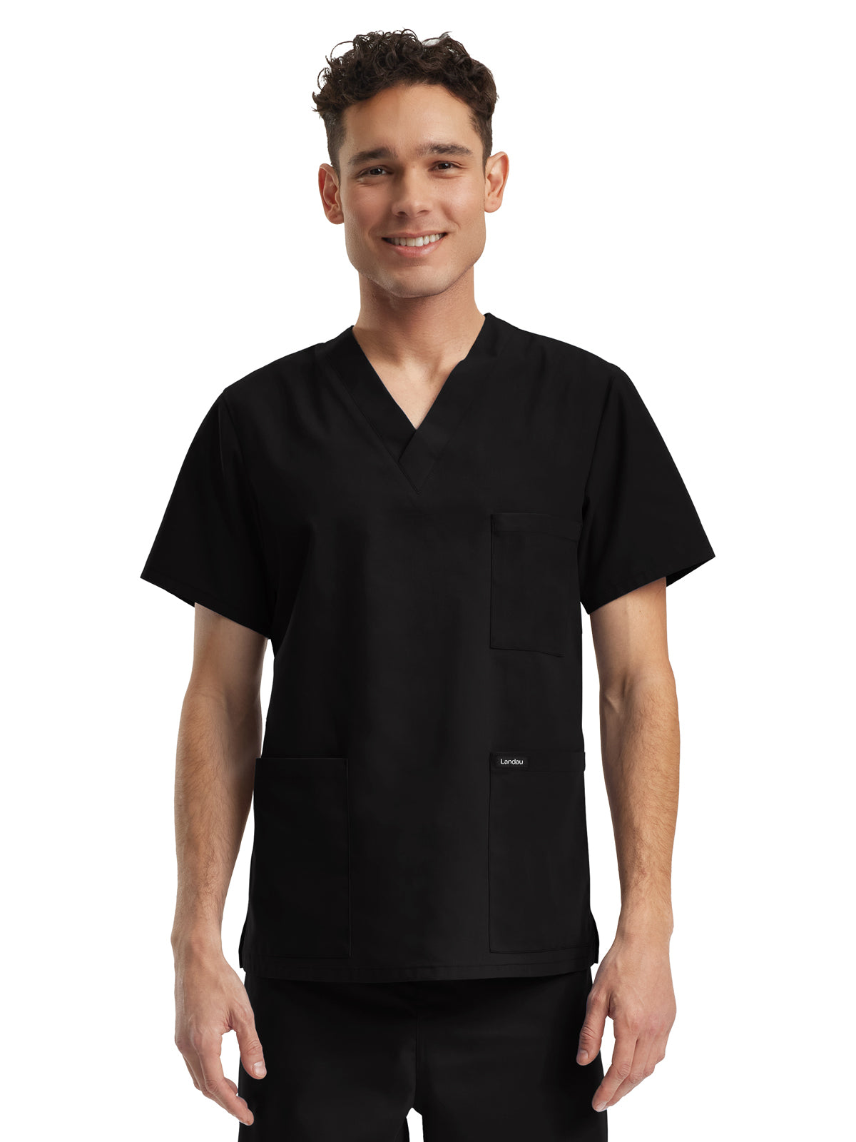 Unisex V-Neck Scrub Top - LT121 - Black