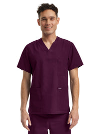 Unisex Three-Pocket V-Neck Top - LT121 - Wine