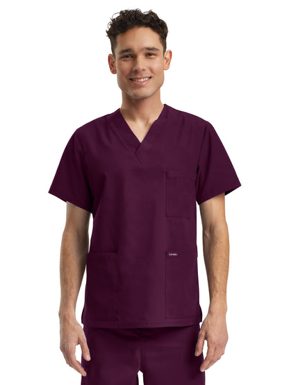 Unisex V-Neck Scrub Top - LT121 - Wine