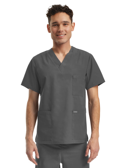 Unisex V-Neck Scrub Top - LT121 - Steel Grey