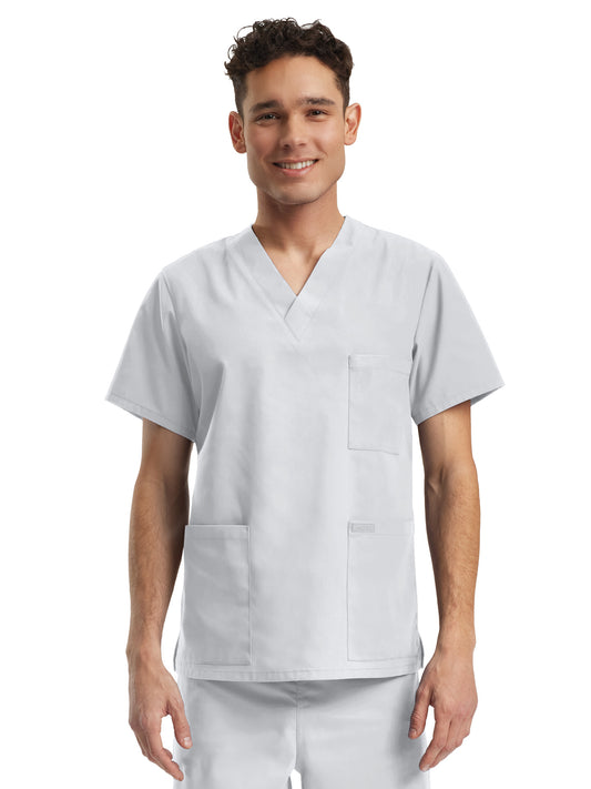 Unisex V-Neck Scrub Top - LT121 - White