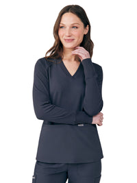 Women's Two-Pocket V-Neck Scrub Top - LT125 - Pewter