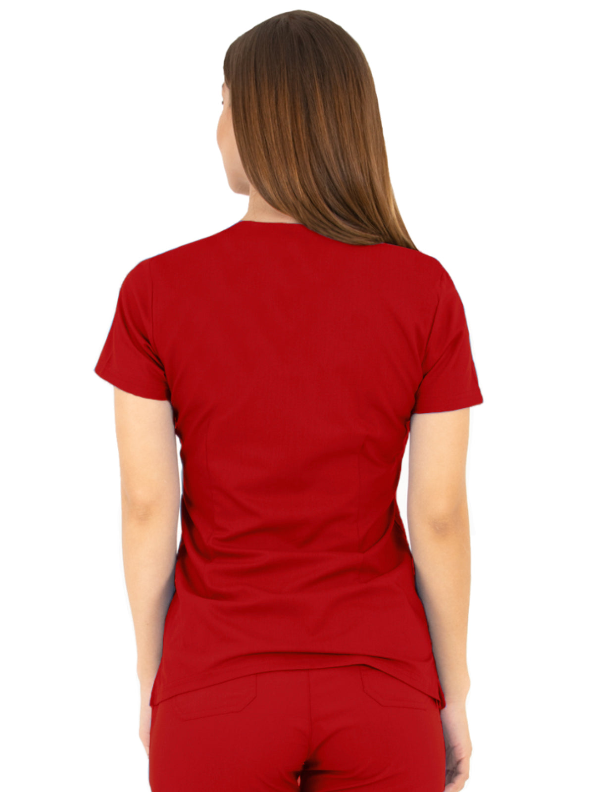 Women's V-Neck Top - 1416 - Red