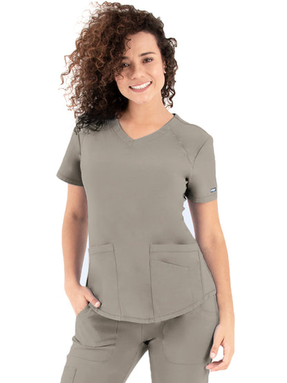 Women's V-Neck Top - 1510 - Khaki