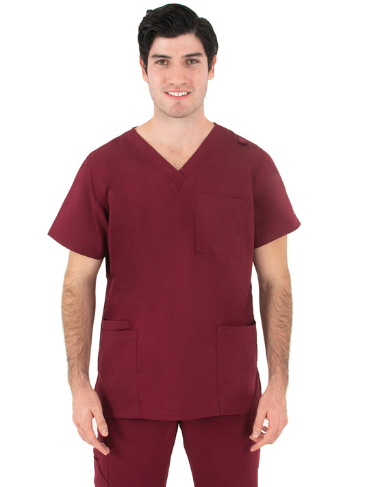 Men's V-Neck Top - 2410 - Wine