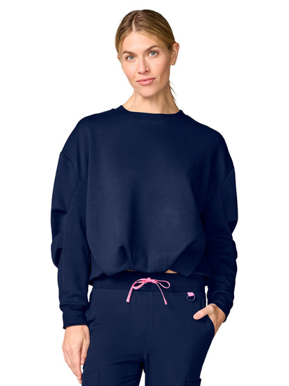 Women's Pocketless Bubble Pullover - 00002 - Navy