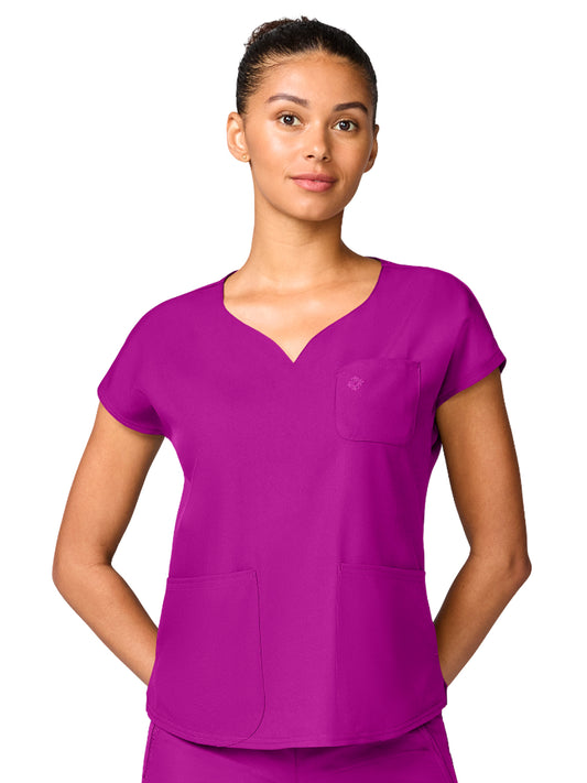 Women's 3-Pocket Dolman Sleeve Top - 00008 - Back To The Fuschia