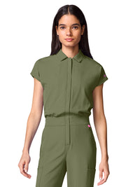 Women's 4-Pocket Wide Leg Bodysuit - 00018 - Olive