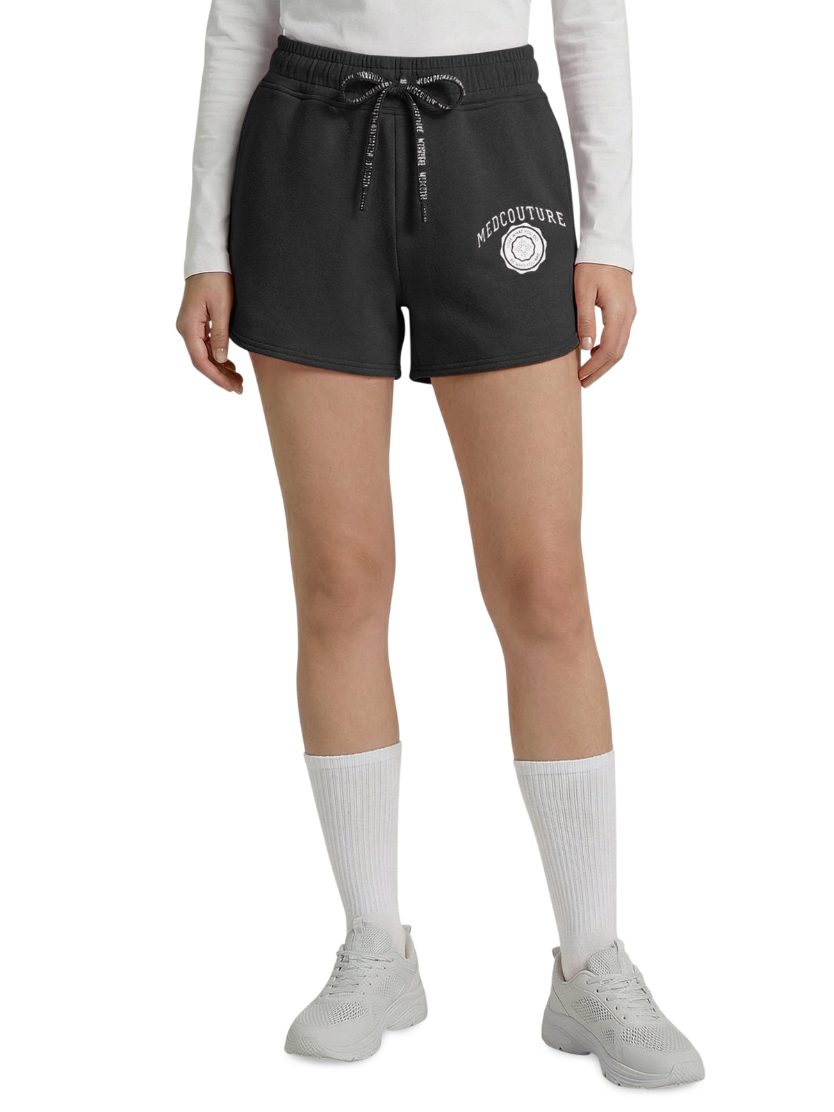 Women's 2-Pocket Drawstring Shorts - 00025 - Black Heather