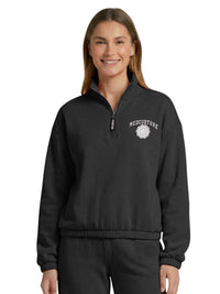 Women's Pocketless Half Zip Pullover - 00026 - Black Heather