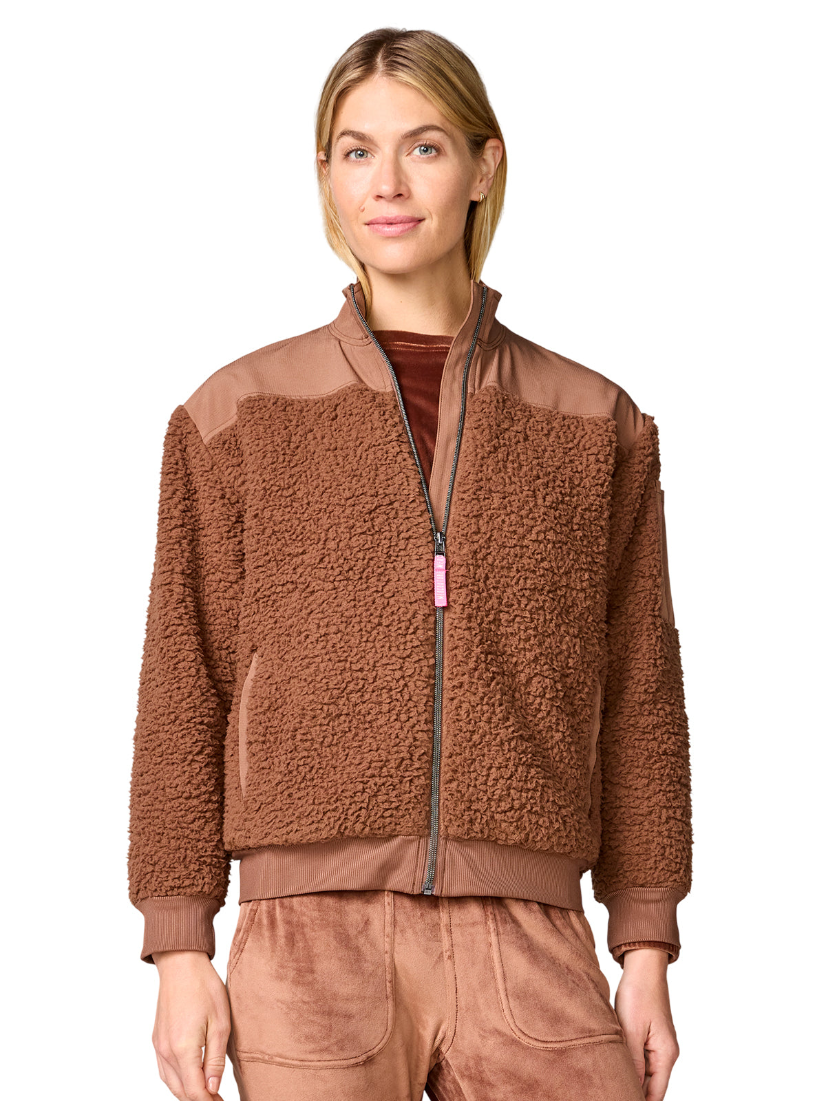 Women's 2-Pocket Sherpa Jacket - 00045 - Hot Cocoa