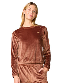 Women's Pocketless Velour Pullover - 00046 - Hot Cocoa