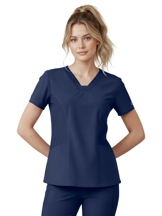 Women's 2-Pocket V-Neck Top - 00077 - Navy