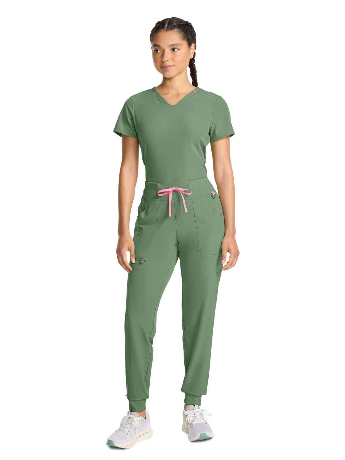 Women's 5-Pocket Mid Rise Jogger Scrub Pant - 102 - Beyond Green