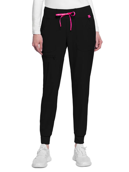 Women's 5-Pocket Mid Rise Jogger Pant - 102 - Black