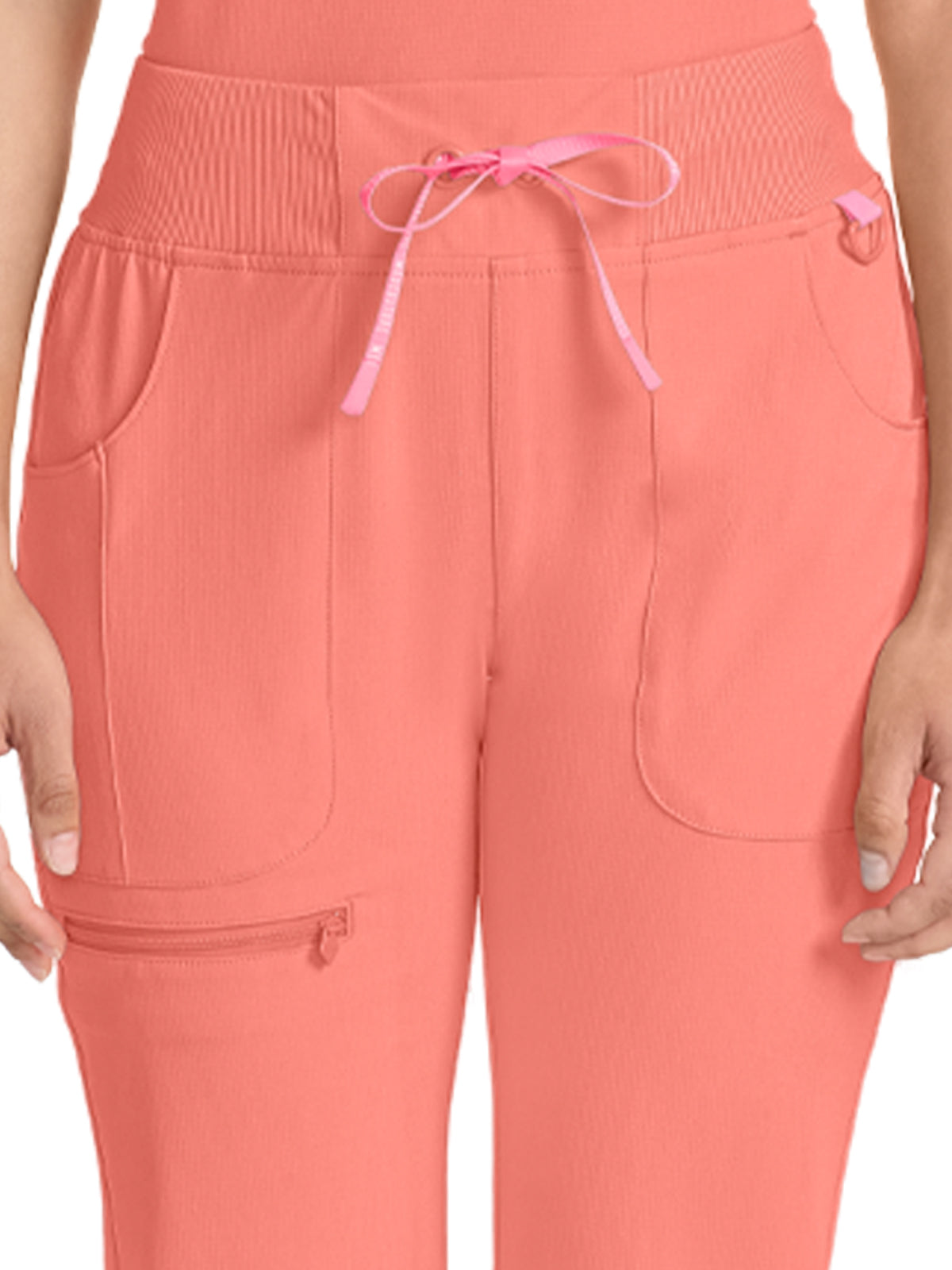 Women's 5-Pocket Mid Rise Jogger Scrub Pant - 102 - Coral Fusion