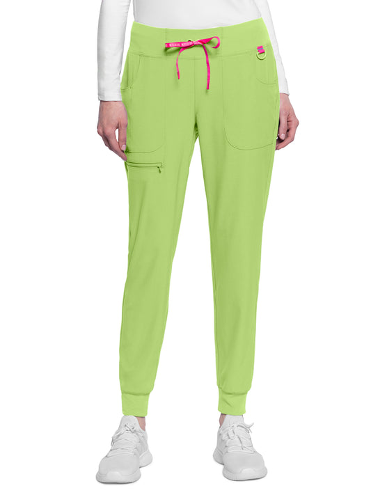 Women's 5-Pocket Mid Rise Jogger Scrub Pant - 102 - Cyber Lime