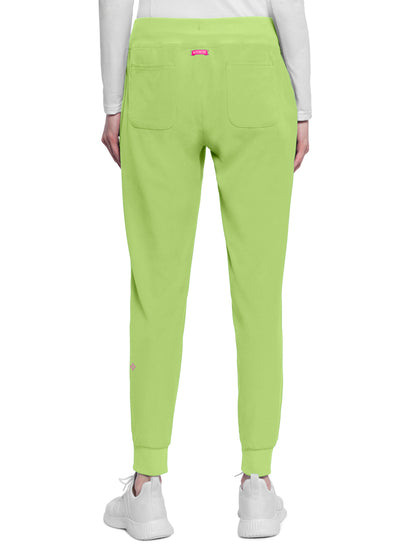 Women's 5-Pocket Mid Rise Jogger Scrub Pant - 102 - Cyber Lime