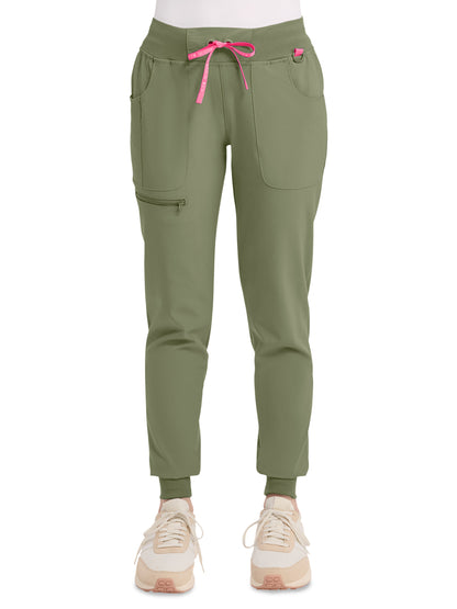 Women's 5-Pocket Mid Rise Jogger Pant - 102 - Olive