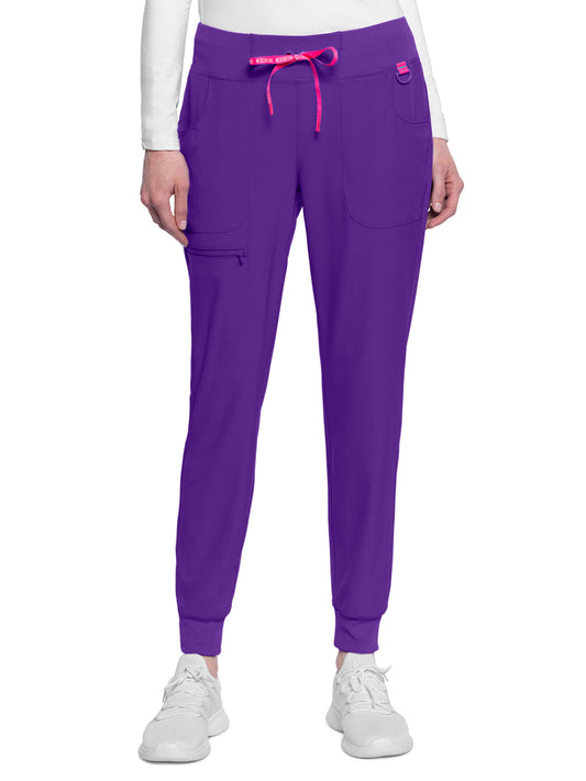 Women's 5-Pocket Mid Rise Jogger Scrub Pant - 102 - Purple Surge