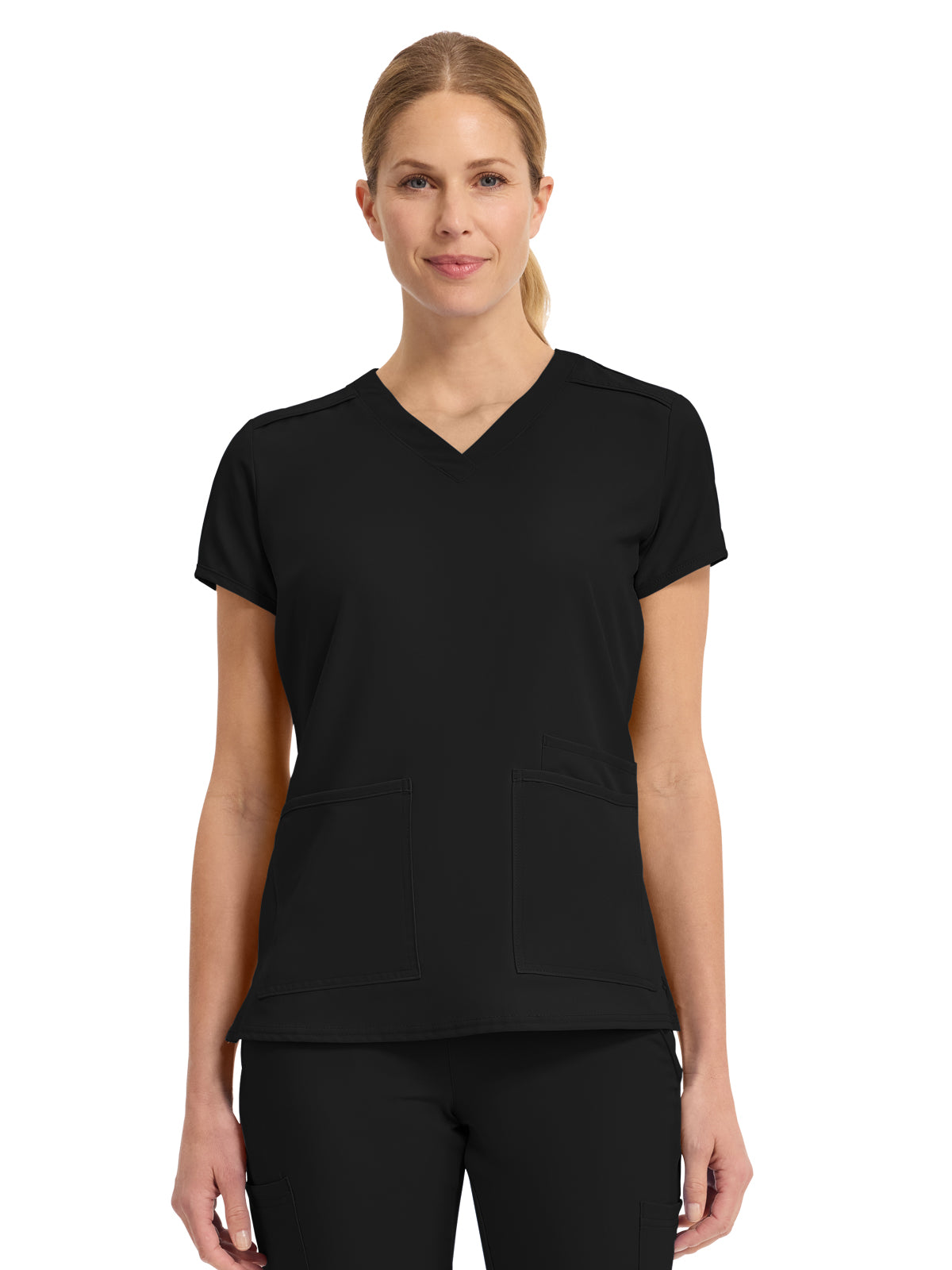 Women's 3-Pocket Shoulder Binding Top - 2411 - Black