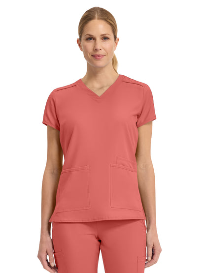 Women's 3-Pocket Shoulder Binding Top - 2411 - Coral