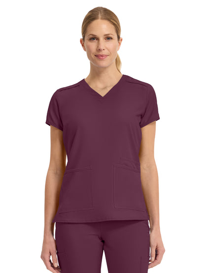 Women's 3-Pocket Shoulder Binding Top - 2411 - Wine