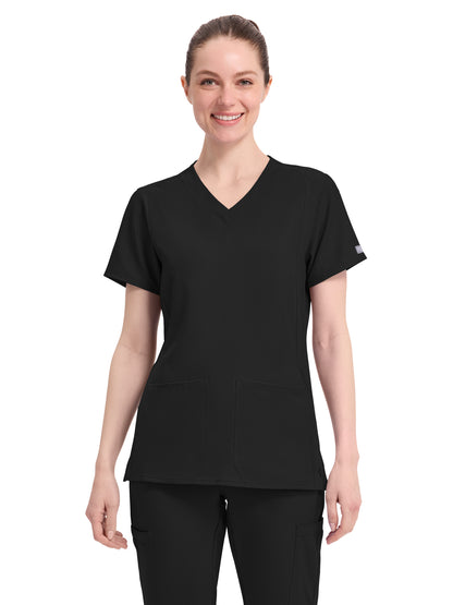 Women's 4-Pocket Shaped Shoulder Seam Top - 2468 - Black