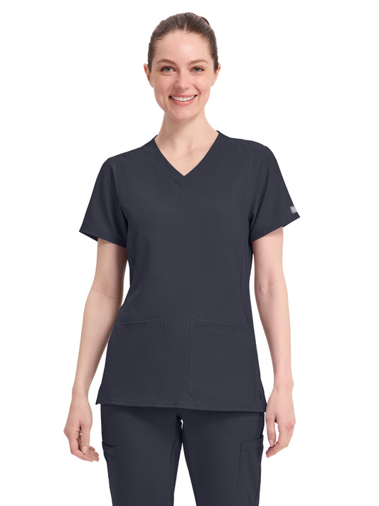 Women's 4-Pocket Shaped Shoulder Seam Top - 2468 - Pewter