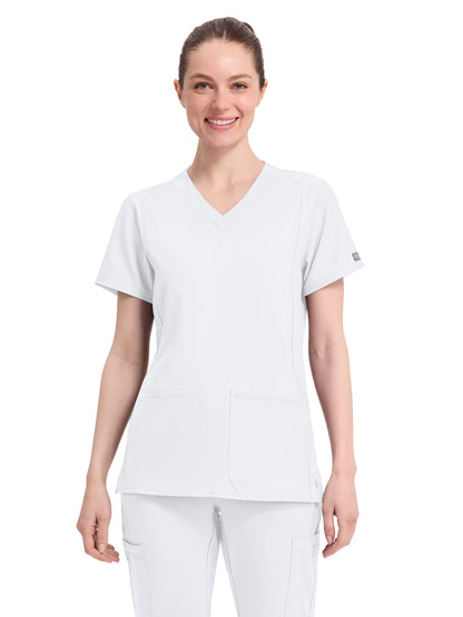 Women's 4-Pocket Shaped Shoulder Seam Top - 2468 - White