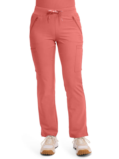 Women's 4-Pocket Jersey-Knit Waistband Pant - 2702 - Coral