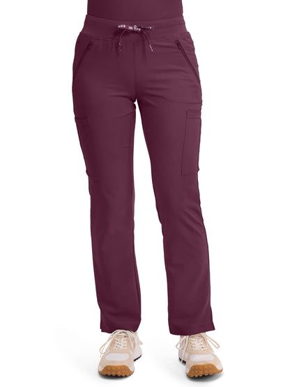 Women's 4-Pocket Jersey-Knit Waistband Pant - 2702 - Wine