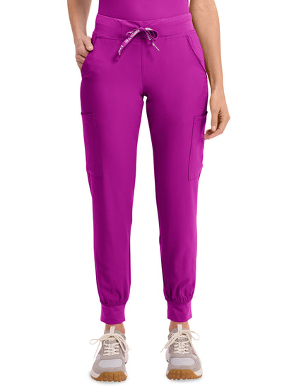 Women's 6-Pocket Jersey-Knit Waistband Jogger Pant - 2711 - Back To The Fuschia