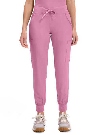 Women's 6-Pocket Jersey-Knit Waistband Jogger Pant - 2711 - Taffy Pink